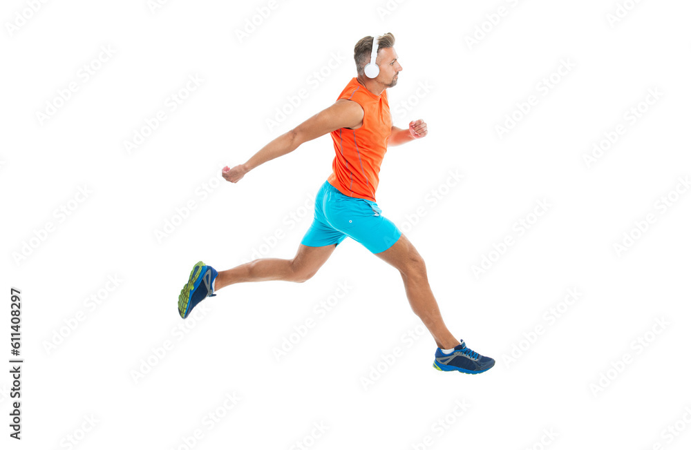 runner sprinting with incredible speed. sport competition. runner at a long sport run. runner run isolated on white studio. sport runner crossed the finish line after completing a marathon