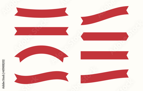 Vector Set of Red Ribbons