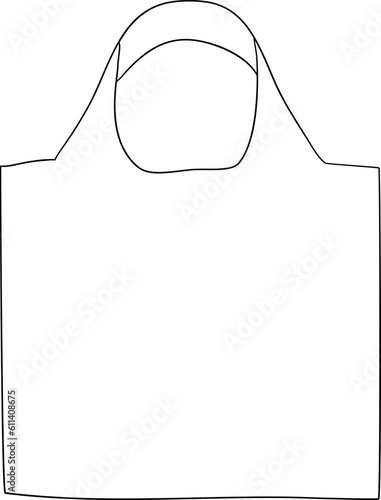 Recycle Tote Bag Outline Illustration Vector