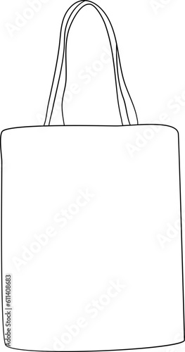 Go Green Tote Bag Outline Illustration Vector