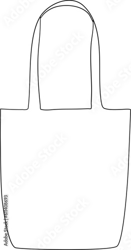 Reushable Tote Bag Outline Illustration Vector