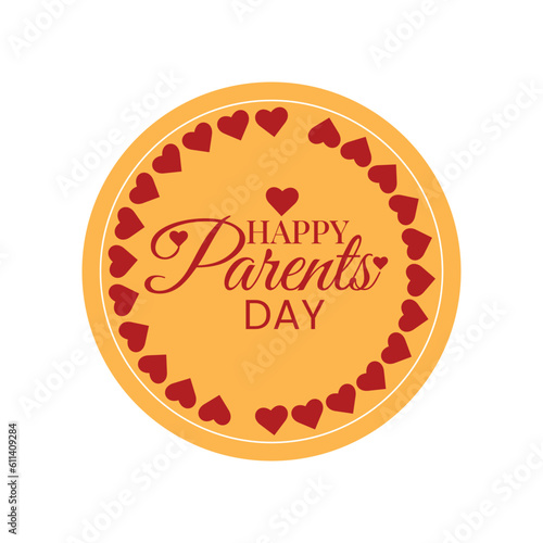 Design of the Parents Day badge. Handmade sticker  stamp  or logo. Utilizing calligraphy  lettering  and typographic components 
