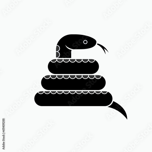 Snake Icon.  Long Reptile Limbless. Serpent Symbol.  