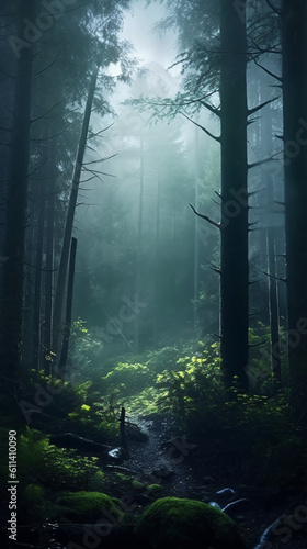 cool gloomy forest