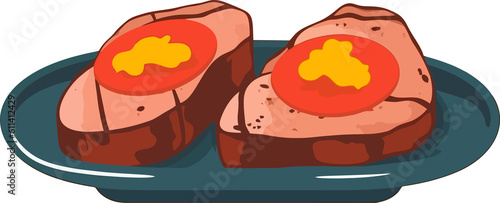 Fototapeta Naklejka Na Ścianę i Meble -  Juicy Grilled Beef  Illustration