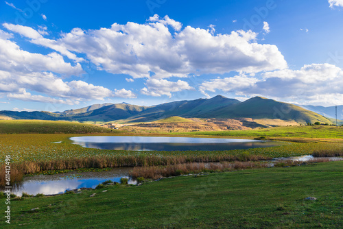 Panoramic view of Urasar lake in Armenia