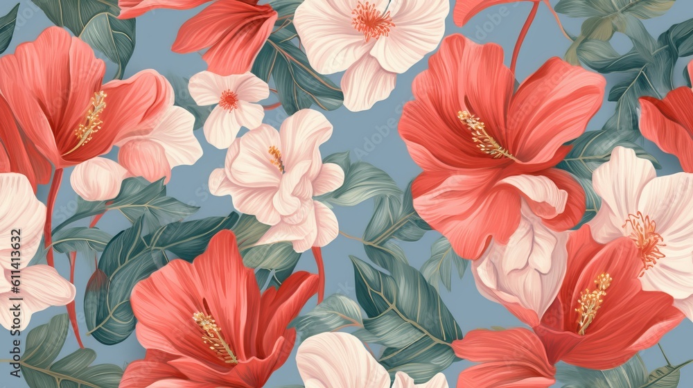 A Seamless Mosaic of Dainty Flowers: Delicate Beauty in a Repeating Pattern