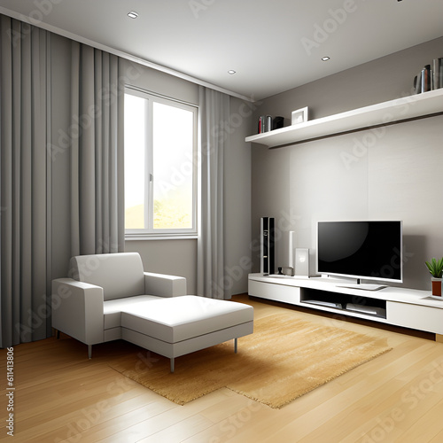 living room interior, modern living room Generative AI