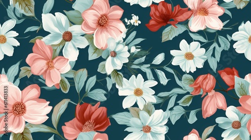 A Seamless Mosaic of Dainty Flowers  Delicate Beauty in a Repeating Pattern