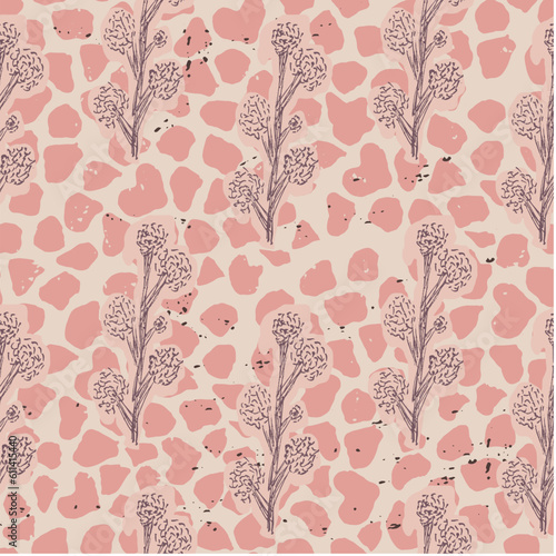 Foto Pink hand drawn floral pattern