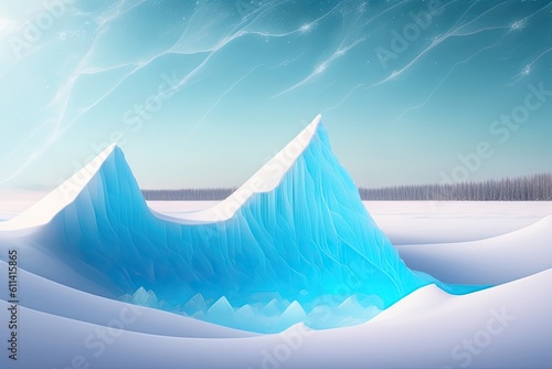 Ice Winter Background Generative AI © Postmodern Studio