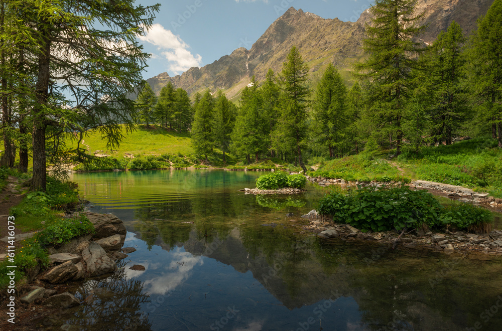 The blu lake, Cervinia, Aosta Valley Italy