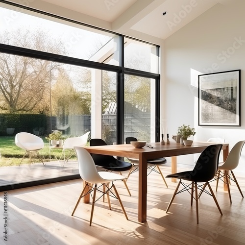 Abundant Natural Light in a Minimalist Dining Room