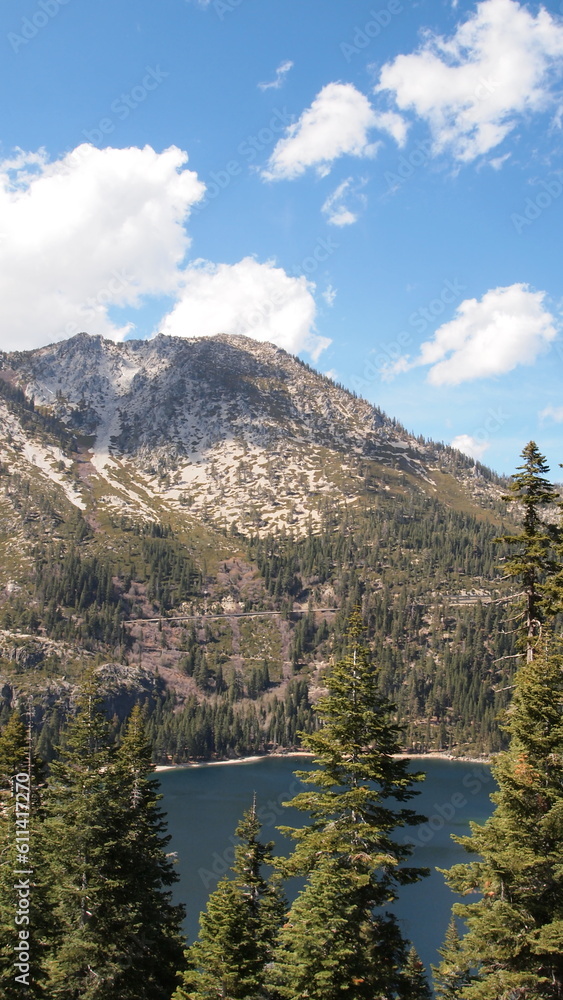 Lake Tahoe and the mountain.