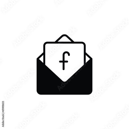 Mail icon design with white background stock illustration