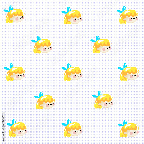 A girl with yellow hair