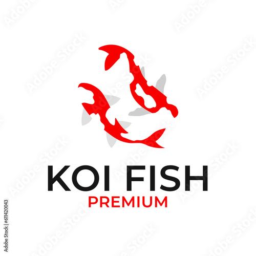 Koi fish logo design vector concept illustration idea