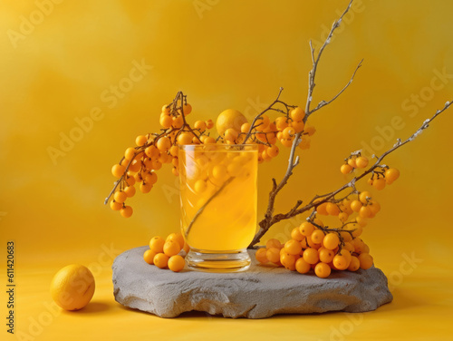 Yellow buckthorn tea iced lemonade