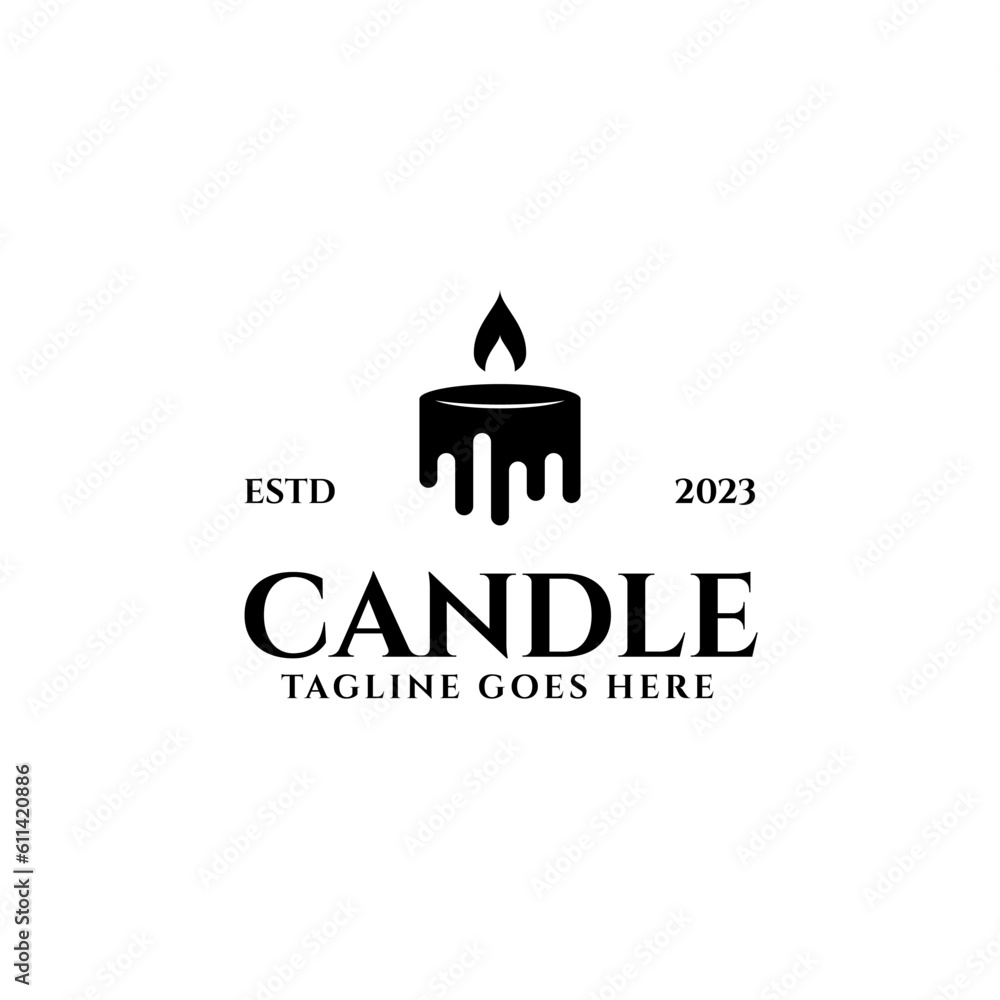 Creative candle logo design concept vector illustration idea
