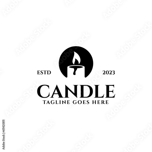 Creative candle logo design concept vector illustration idea