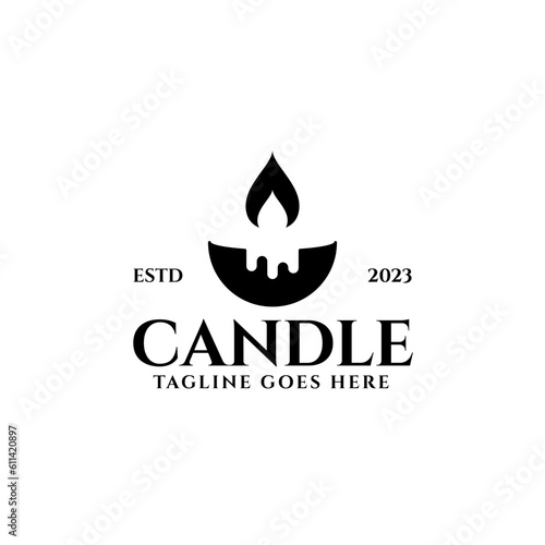 Creative candle logo design concept vector illustration idea