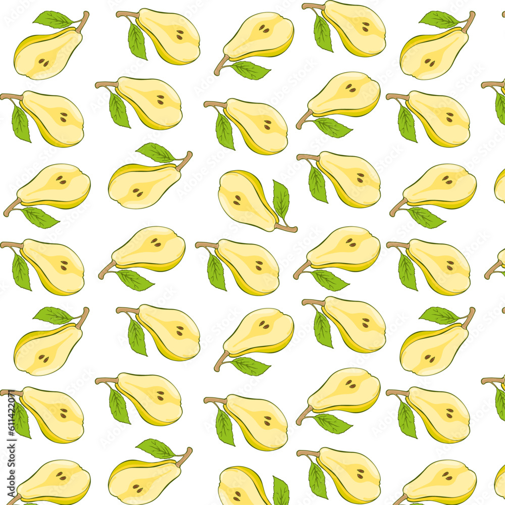 seamless pattern with painted pear seamless pattern with painted pear