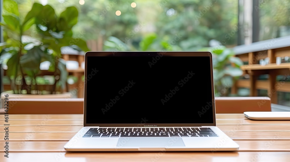 Laptop Mock up blank screen. Generative AI Laptop Mock up blank screen. Generative AI