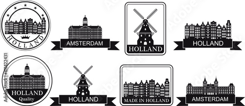 Netherlands set. Isolated Netherlands on white background