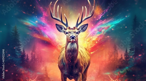 Mythical Deer Design Art 