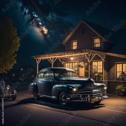 luxury car in the night
