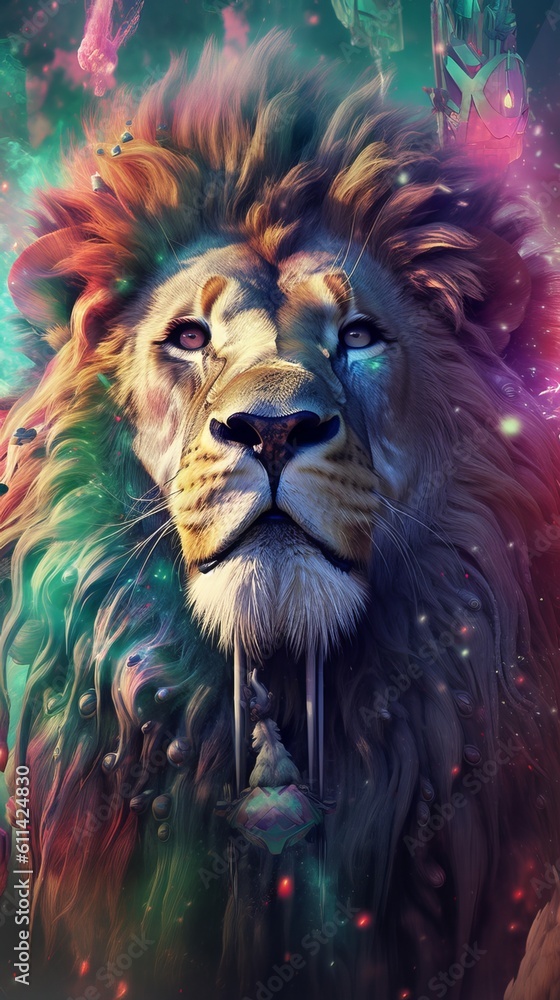 Fototapeta Mythical Male Lion Design Art
