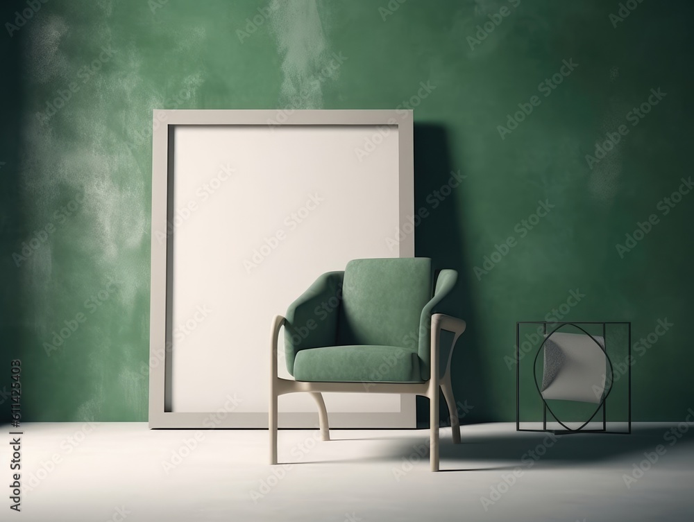 Yellow Japanese style living room with wooden decoration. Generative AI Yellow Japanese style living room with wooden decoration. Generative AI