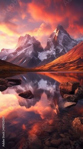 Majestic Mountains in a Breathtaking Sunset Scene © Jardel Bassi