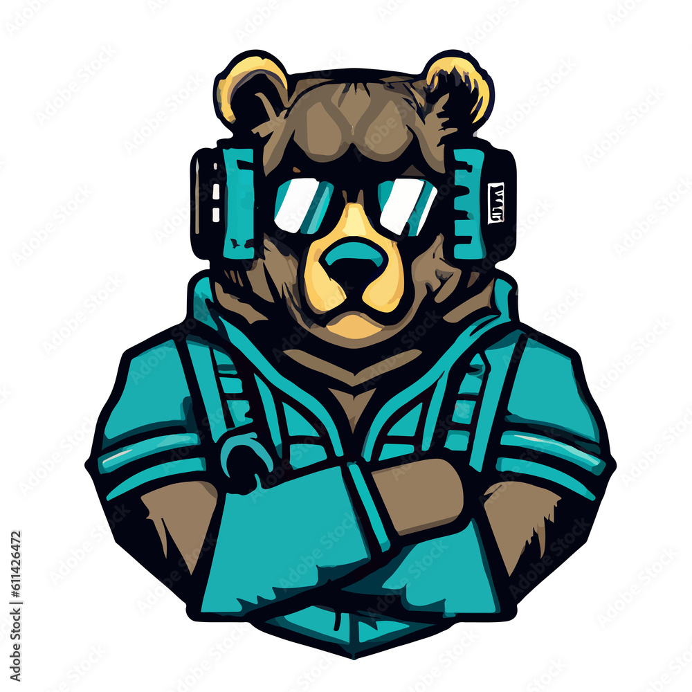 Cyberclaws: Futuristic Bear in the Esport Arena - Stylish Modern Cyberpunk with Mechanical Power Cyberclaws: Futuristic Bear in the Esport Arena - Stylish Modern Cyberpunk with Mechanical Power