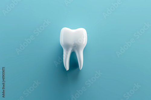 A tooth on a blue background Generative AI