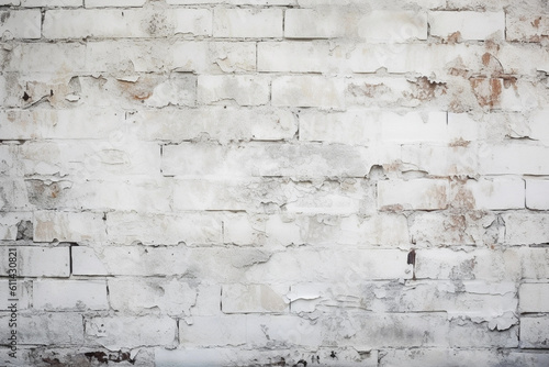 white brick wall with a rough texture. background Generative AI