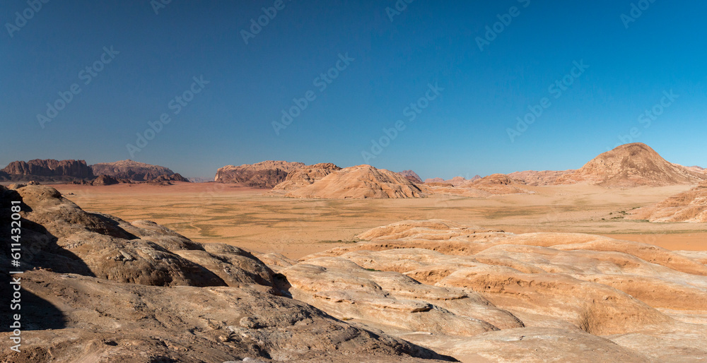 the so-called white desert, Southern part of  Wadi Rum Protected Area, Jordan
