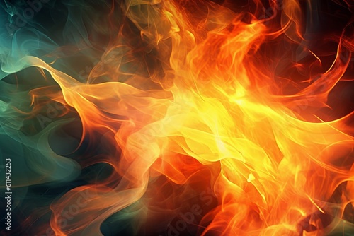 A fire and flames background with a dark background Generative AI