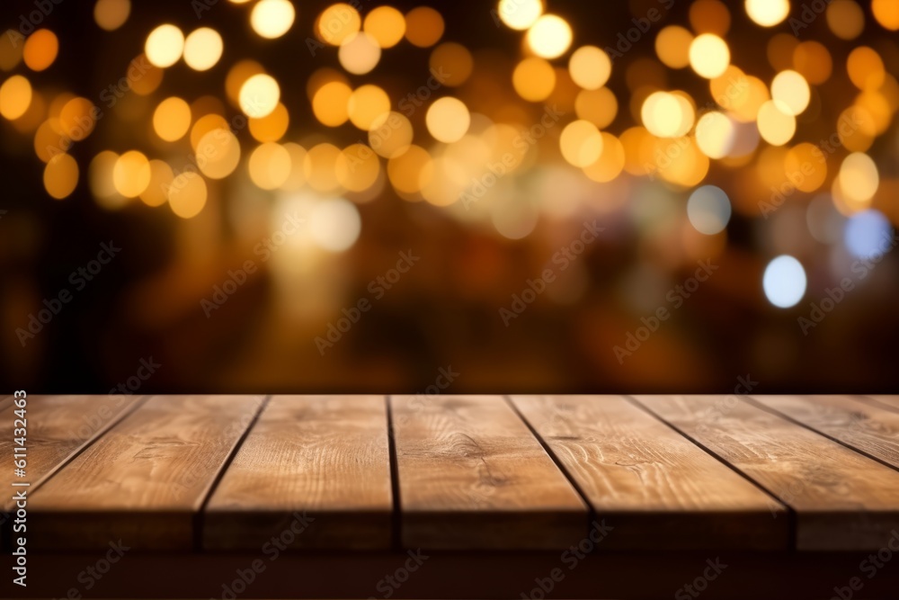 mock up template A table with a blurry background and a wooden table with a blurry background Generative AI