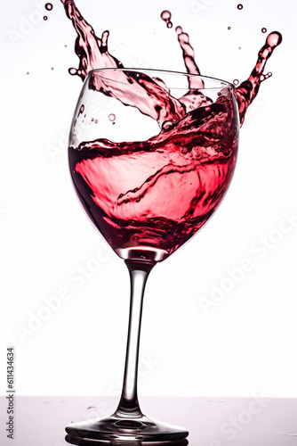 liquid drink gradient party wine glass background glass closeup wine alcohol red. Generative AI.