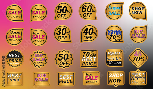 sale icons set, best icons, offer tags, 
