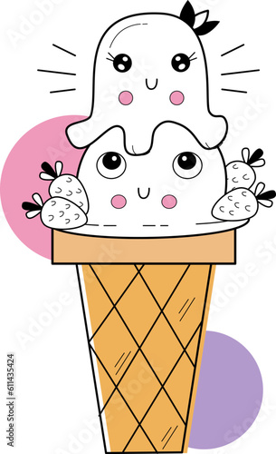 Double strawberry ice cream