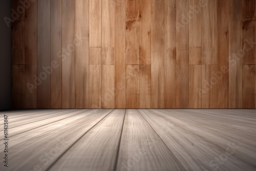 A wooden floor with a wooden floor and a wooden floor Generative AI