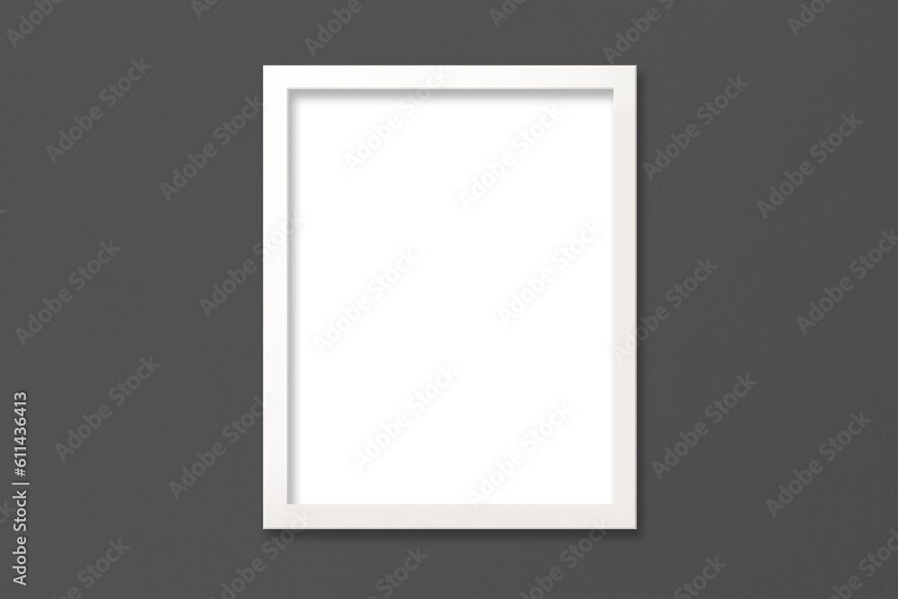 Poster Mockup with White Frame on Gray Textured Wall Poster Mockup with White Frame on Gray Textured Wall