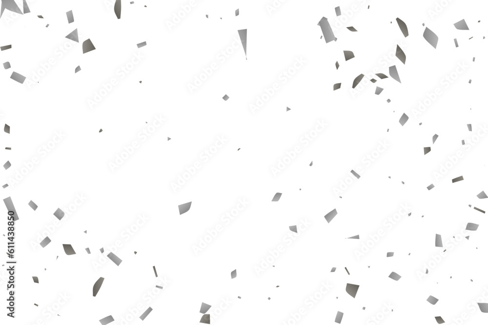 Silver glitter confetti on a white background. Decorative element. Silver glitter confetti on a white background. Decorative element.