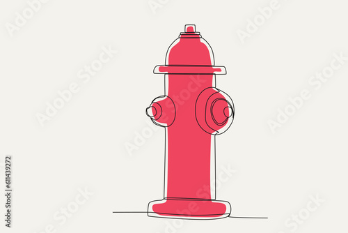 Color illustration of a water spray tube. Firefighter one-line drawing