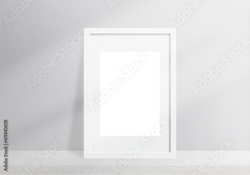 Blank space Portrait Photo Frames isolated on white  realistic rectangle gray frames mockup. Empty framing for your design  picture  painting  poster  lettering or photo gallery with shadow overlay.