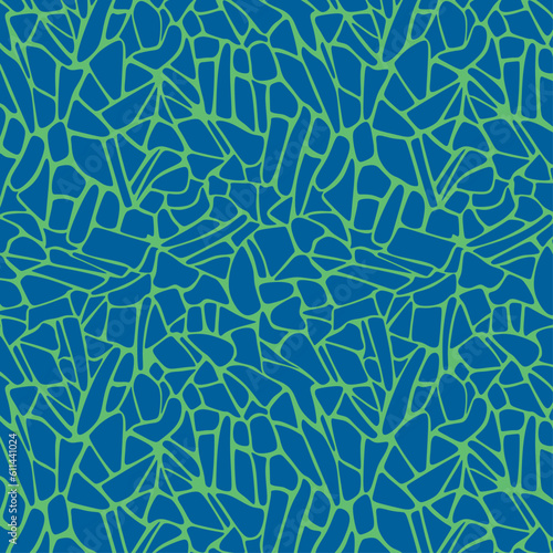 seamless neuron texture mosaic, abstract geometric pattern broken glass  blue