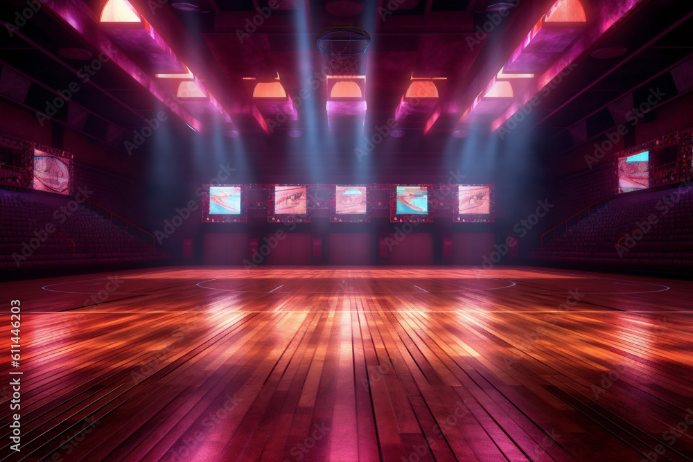 neon corridor indoor interior perspective wall game arena background