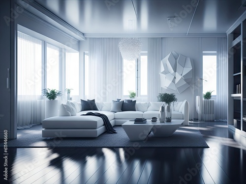 glamour modern white style interior design. ai generative